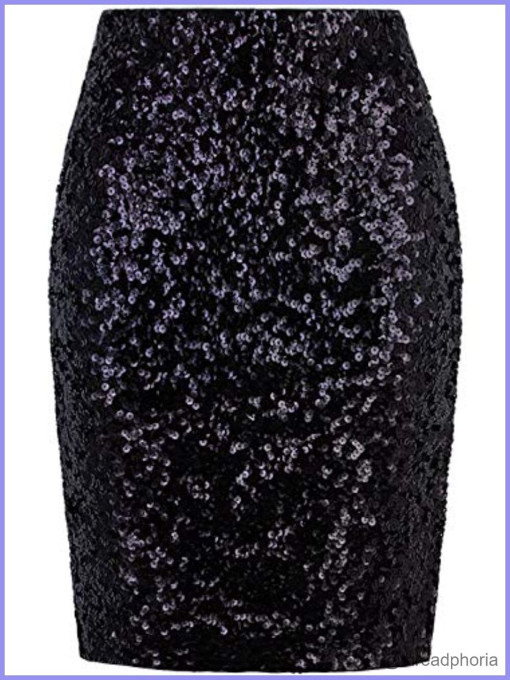 Sequin Midi Pencil Skirt with Side Slit High Waist Bodycon Party